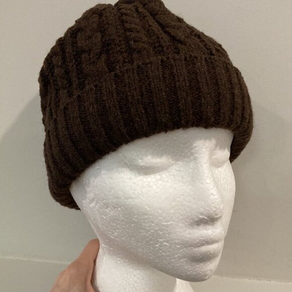 BROWN knit cap hat beanie​​​​ sz - Picture 3 of 9